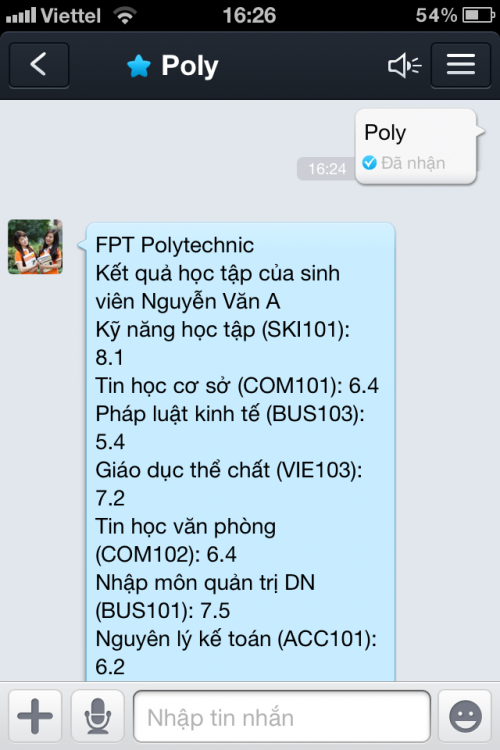 FPT Mạng cá cược bóng đá
 gửi tin nhắn trả về bằng tiếng Việt có dấu