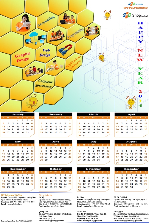 Cao đẳng thực hành FPT Mạng cá cược bóng đá
 tổ chức cuộc thi thiết kế lịch Poly chào năm mới 2014