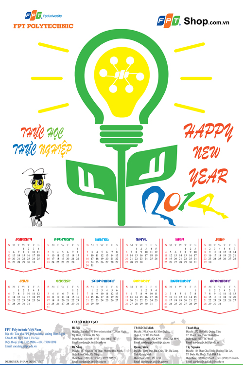 Cao đẳng thực hành FPT Mạng cá cược bóng đá
 tổ chức cuộc thi thiết kế lịch "Poly chào năm mới 2014"