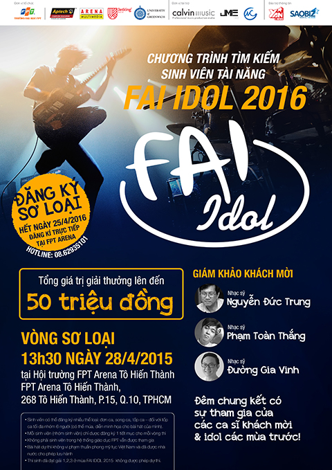 Cuộc thi "FAI Idol 2016" là sân chơi để sinh viên Cao đẳng thực hành FPT Mạng cá cược bóng đá
 Hồ Chí Minh thỏa sức thể hiện tài năng cùng niềm đam mê âm nhạc.