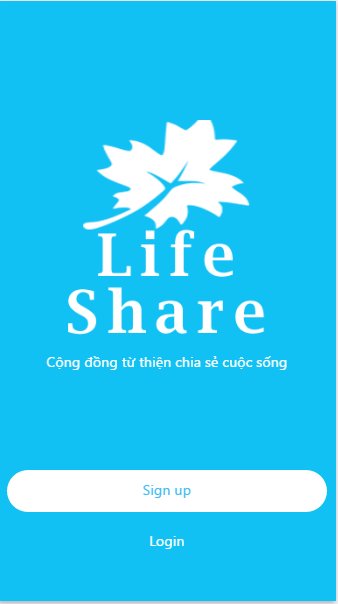 Giao diện ứng dụng "Life Share" của Hàn Thiện Đức và Phan Quốc Nghĩa, sinh viên chuyên ngành  Lập trình máy tính - Thiết bị di động , Cao đẳng thực hành FPT Mạng cá cược bóng đá
 Hồ Chí Minh.