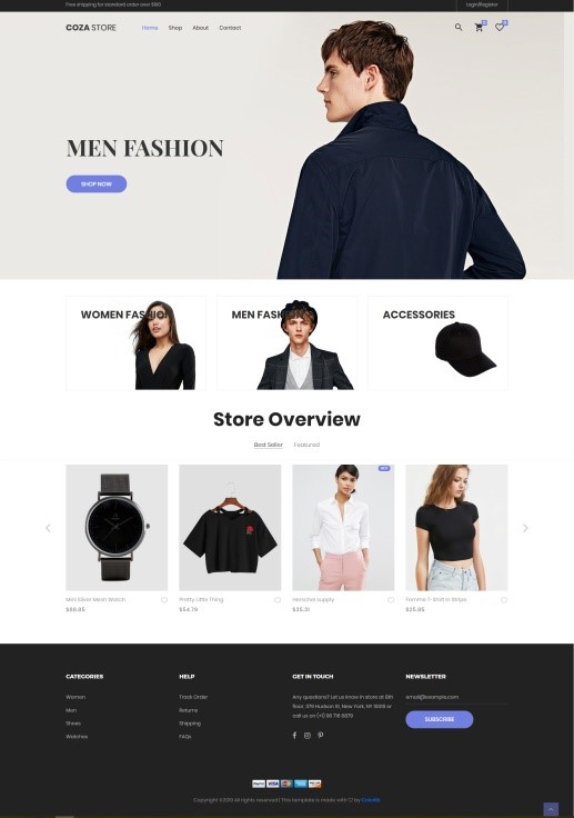 Đây là dự án “CozaStore” của bạn Vũ Hồng Sơn, website kinh doanh về thời trang trẻ, một bộ phận năng động và phát triển không ngừng của xã hội