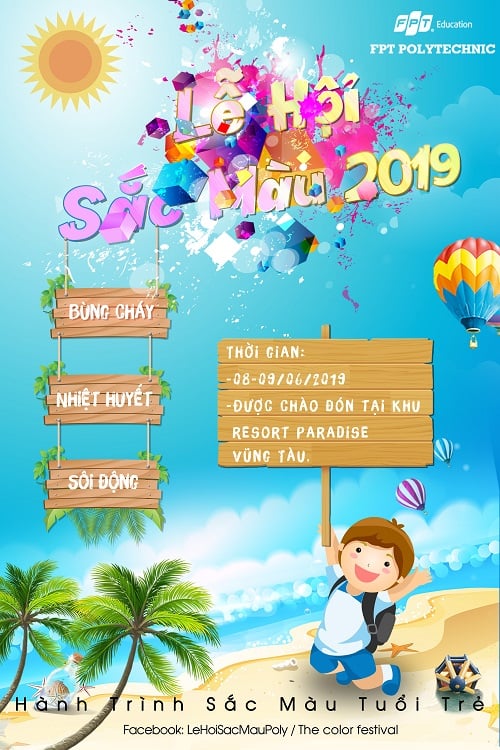 Tác phẩm đạt giải nhất cuộc thi thiết kế poster Lễ hội Sắc màu 2019