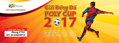 Cao đẳng thực hành FPT Mạng cá cược bóng đá
 Hà Nội sẽ tổ chức giải bóng đá "Poly Cup 2017" dành cho sinh viên từ ngày 19/02/2017.